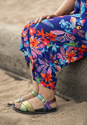 Teagan-Rae Hummingbird Floral Print Culotte Leg Jumpsuit
