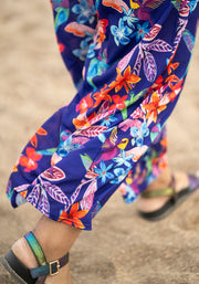 Teagan-Rae Hummingbird Floral Print Culotte Leg Jumpsuit