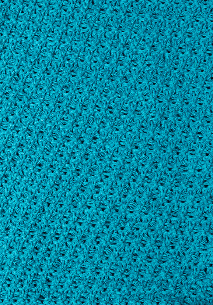Teal Scallop Short Sleeve Cardigan
