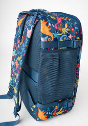 Teal Dinosaur Print Cabin Bag