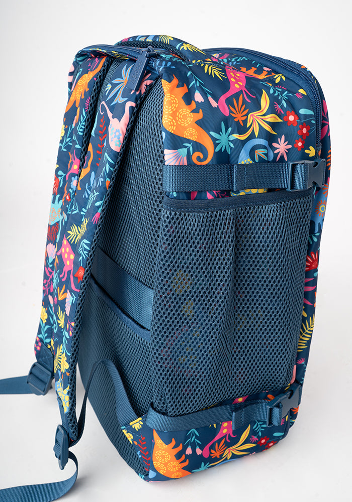 Teal Dinosaur Print Cabin Bag