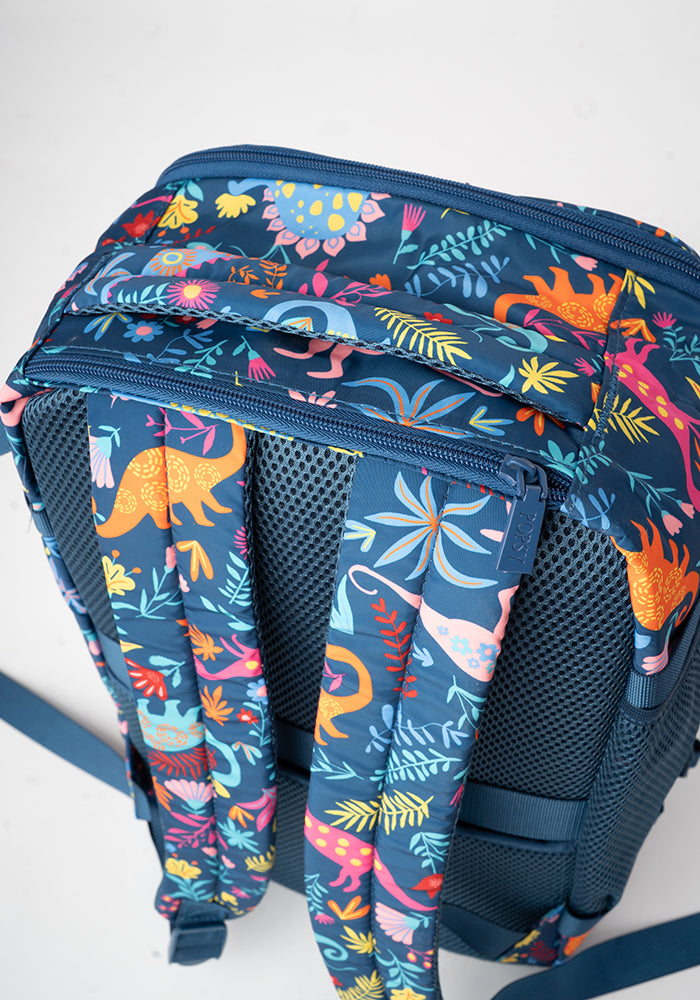 Teal Dinosaur Print Cabin Bag