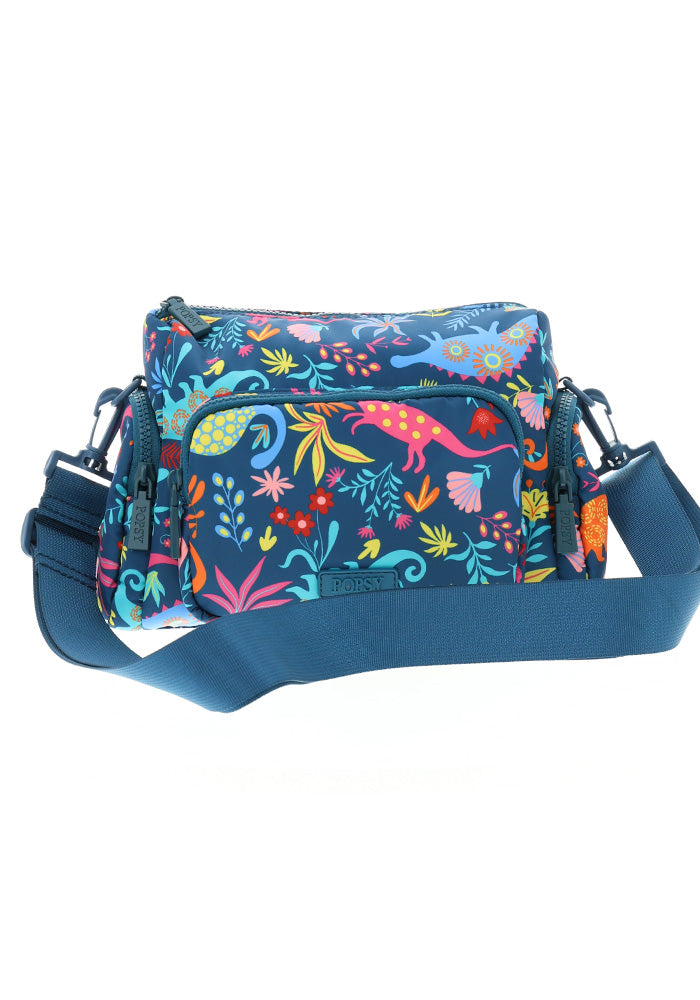 Teal Dinosaur Cross Body Bag