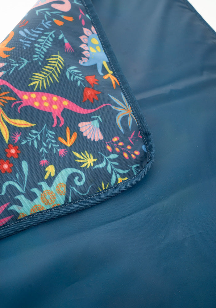 Eighth angle of Teal Dinosaur Maternity Bag