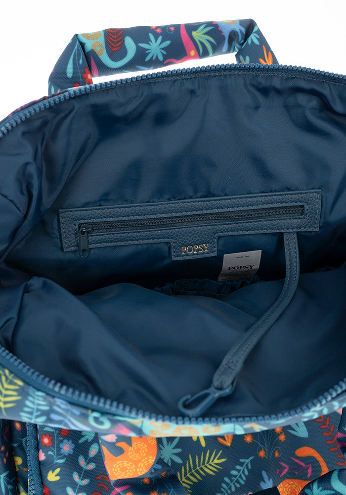 Fifth angle of Teal Dinosaur Maternity Bag