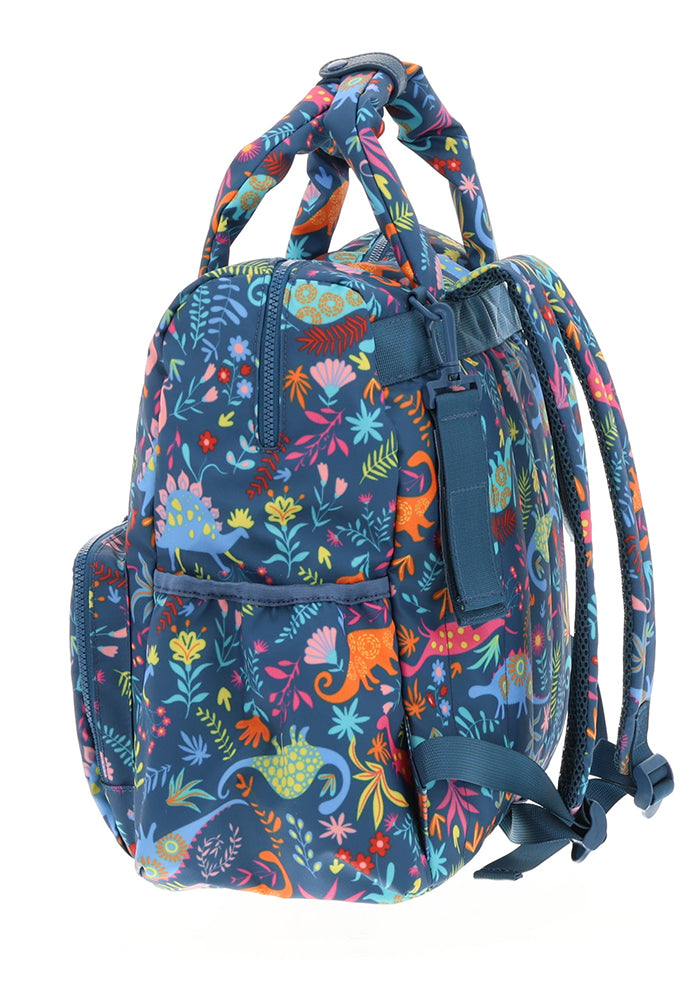 Seventh angle of Teal Dinosaur Maternity Bag