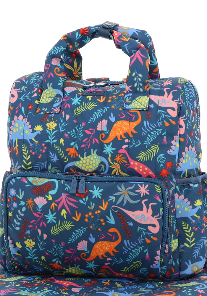 Tenth angle of Teal Dinosaur Maternity Bag