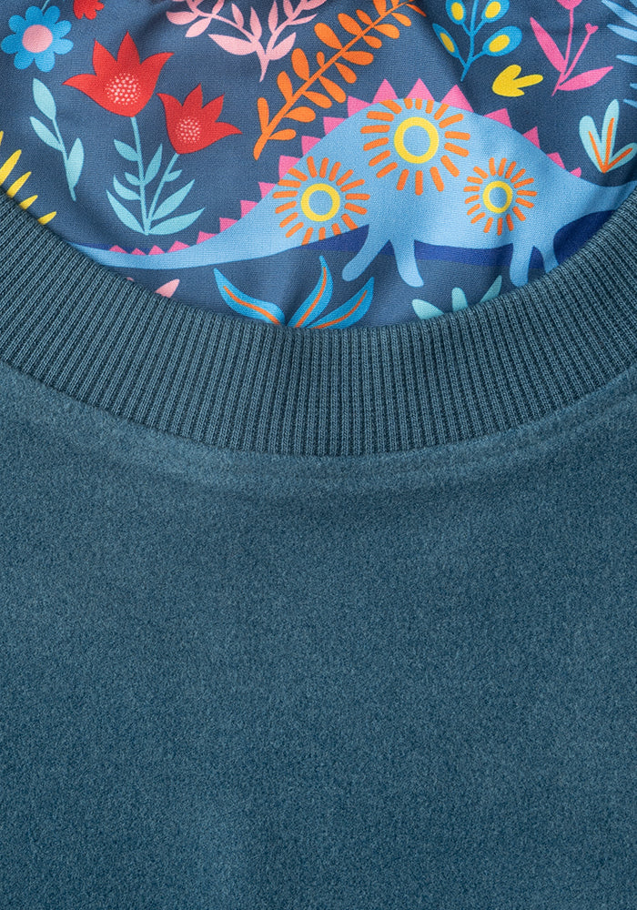 Second angle of Teal Longline Popsy Sweatshirt