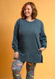 Teal Longline Popsy Sweatshirt