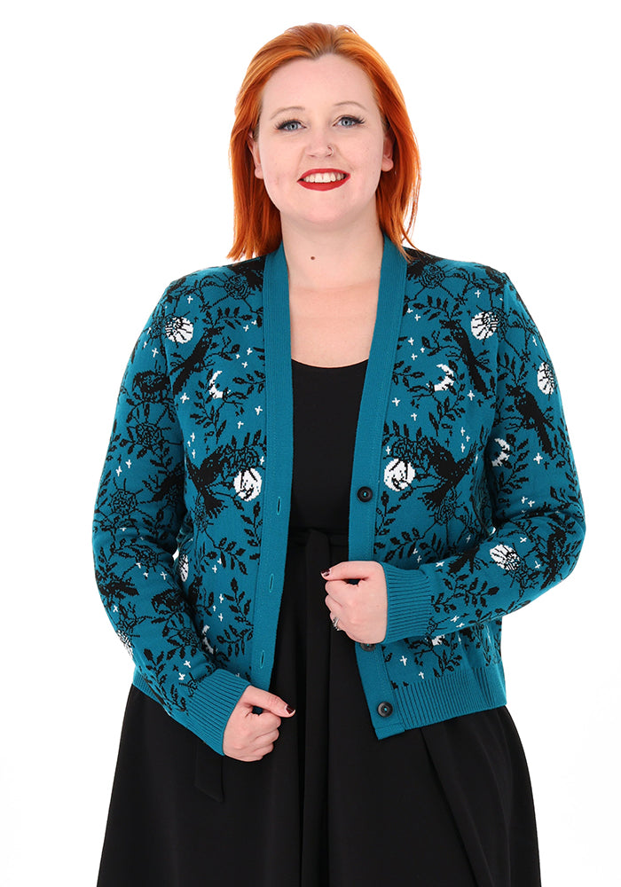 Teal Raven Knit Cardigan