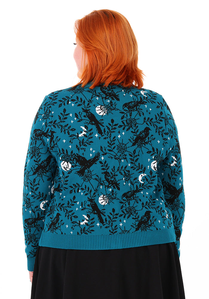 Teal Raven Knit Cardigan