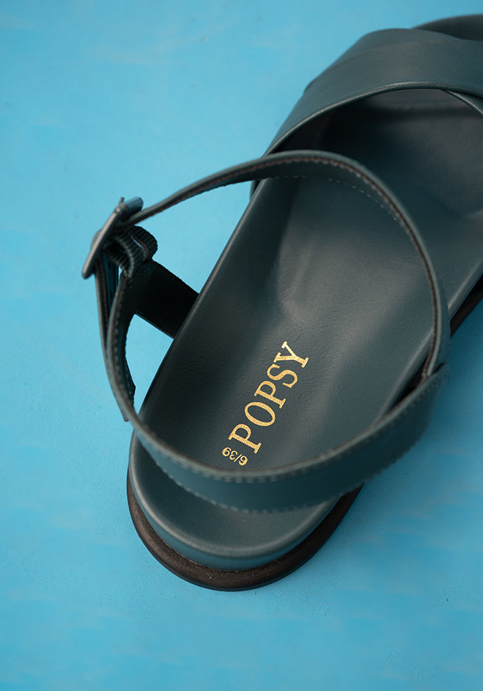 Sixth angle of Vibrant Teal Comfort Sandals, vibrant Teal Comfort Sandals Easy, comfortable and made for everyday wear.