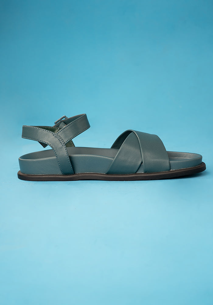 Fifth angle of Vibrant Teal Comfort Sandals, vibrant Teal Comfort Sandals Easy, comfortable and made for everyday wear.