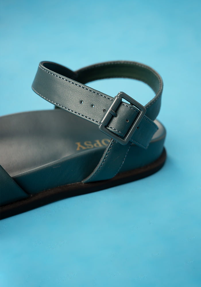 Second angle of Vibrant Teal Comfort Sandals, vibrant Teal Comfort Sandals Easy, comfortable and made for everyday wear.