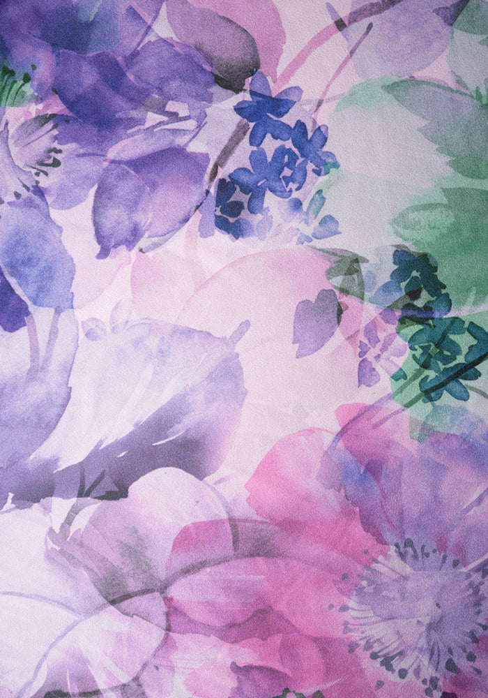 Teddi Layered Water Coloured Floral Print Swing Dress