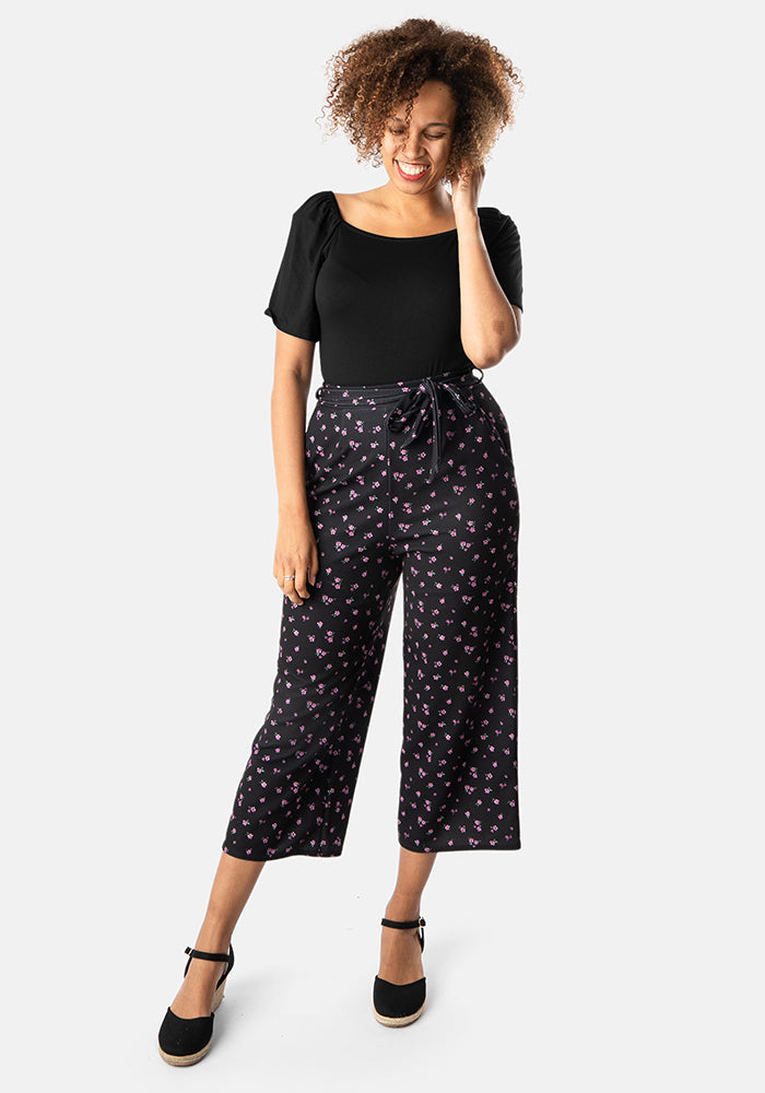 Teresa Ditsy Floral Culotte Leg Trousers