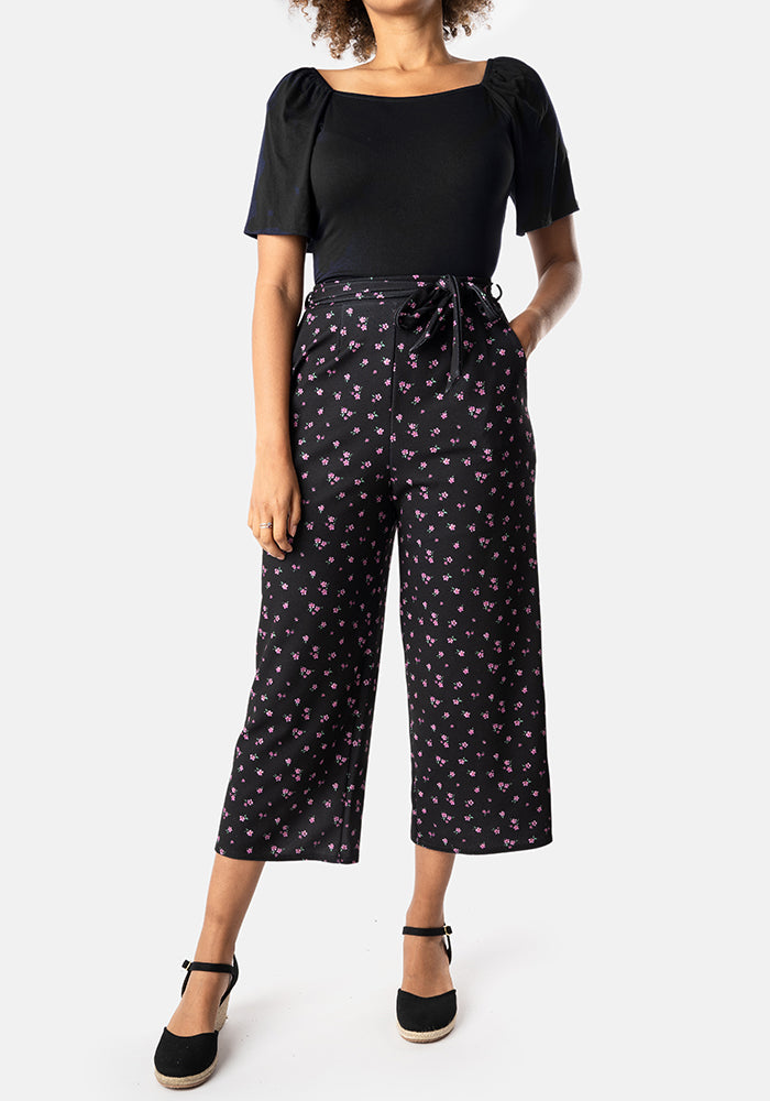 Teresa Ditsy Floral Culotte Leg Trousers