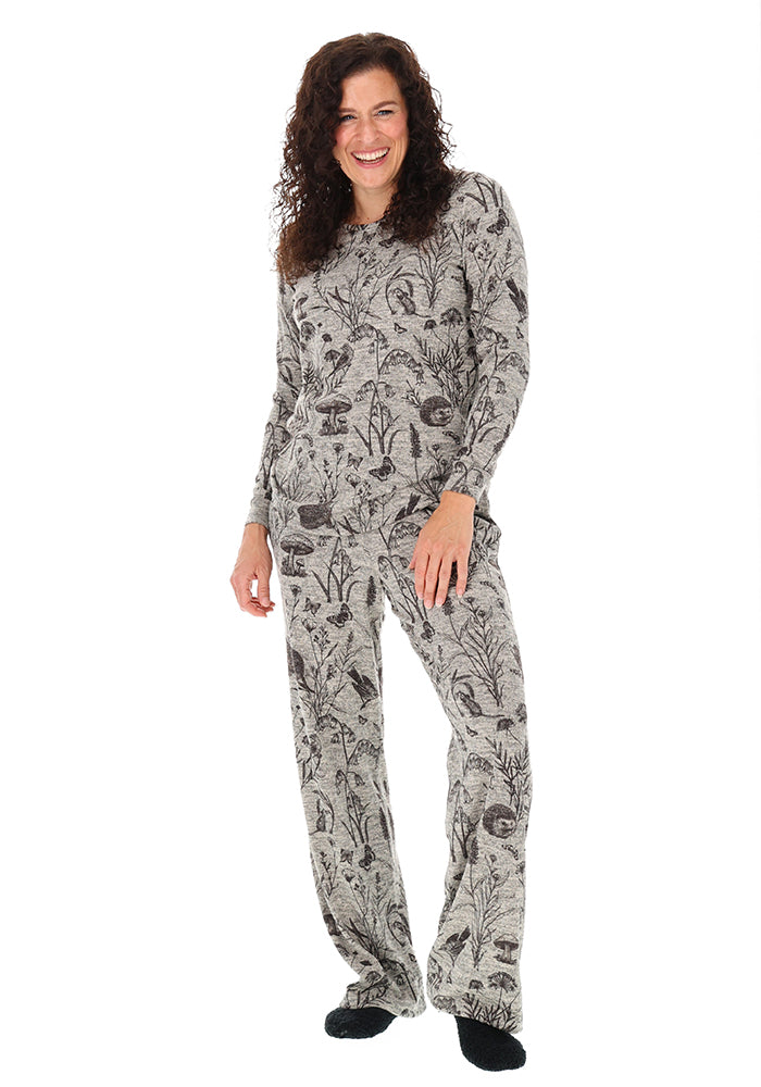 Mysie Wildlife Print Brushed Marble Loungewear Set
