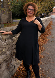 Tesni Black Trapeze Dress