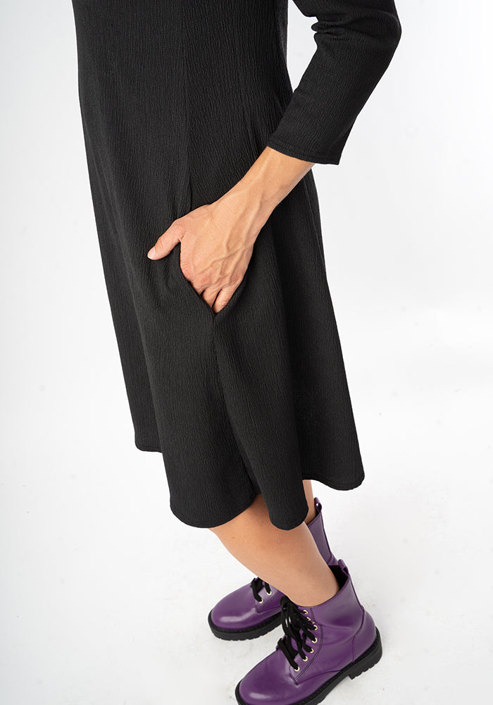 Tesni Black Trapeze Dress