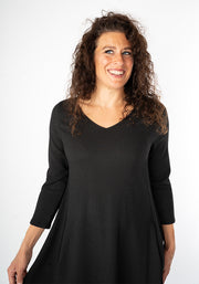 Tesni Black Trapeze Dress