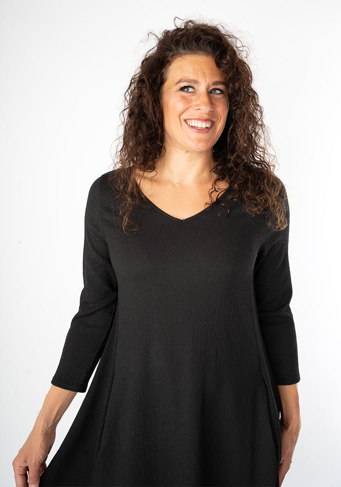Tesni Black Trapeze Dress