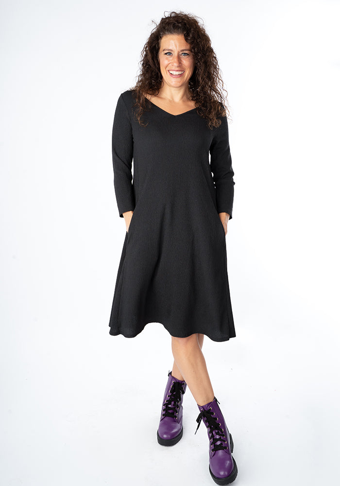 Tesni Black Trapeze Dress