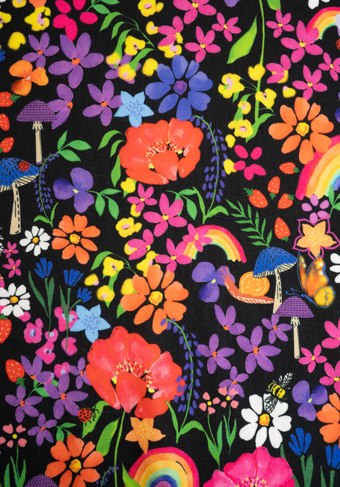 Second angle of Tess Garden Rainbow Print Extended Shoulder Top