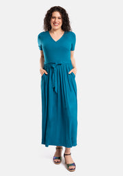 Tess Teal Viscose Midaxi Dress