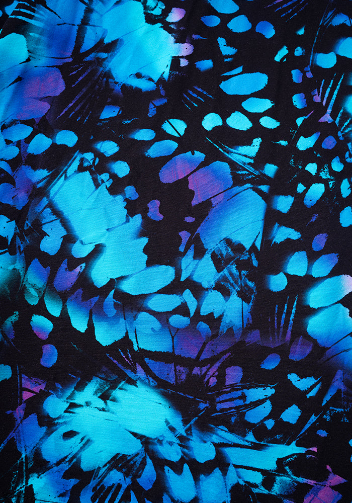Second angle of Tessabelle Abstract Butterfly Wings Print Cotton Swing Dress