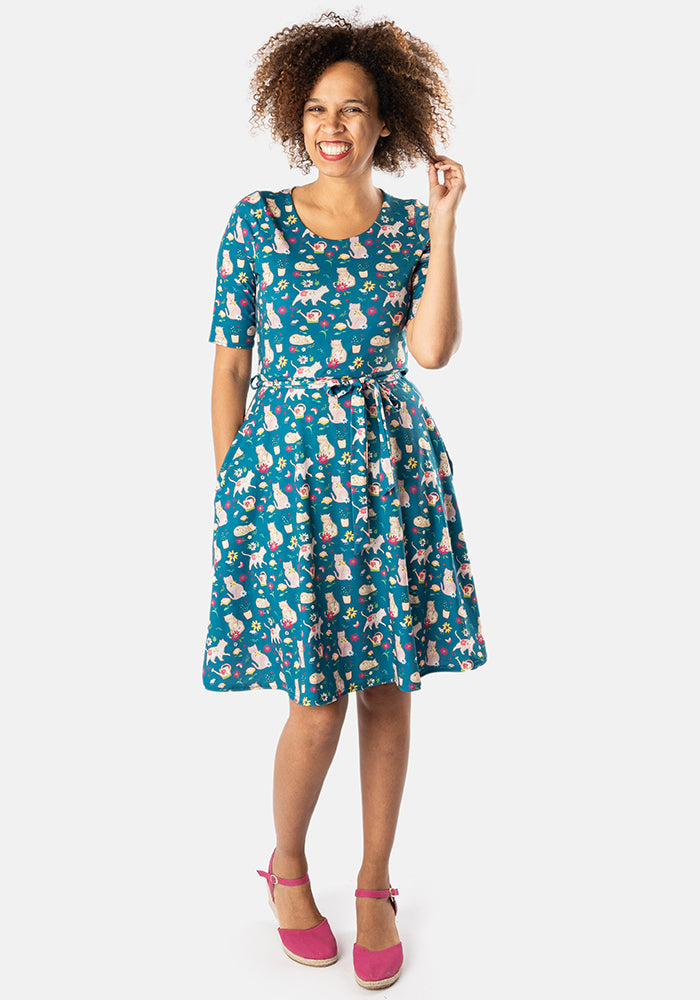 Tessie Pretty Cat Print Dress