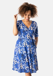 Thalia Blue Floral Print Dress