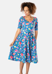 Thea Pretty Floral Print Swing Dress