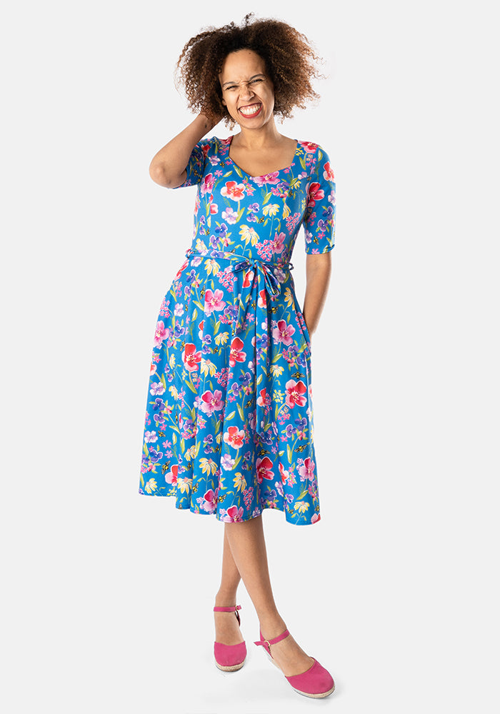 Thea Pretty Floral Print Swing Dress