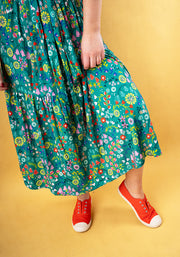 Thimbles Folk Floral Tiered Hem Viscose Midi Dress