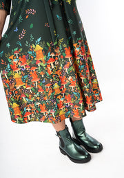 Tillia Woodland Tea Party Border Print Midi Dress