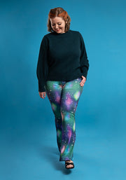 Tina Galaxy Print Full Leg Flare Leggings