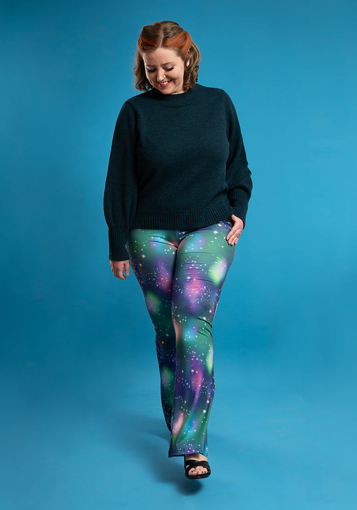 Tina Galaxy Print Full Leg Flare Leggings