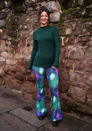 Tina Galaxy Print Full Leg Flare Leggings