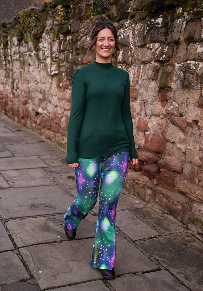 Tina Galaxy Print Full Leg Flare Leggings