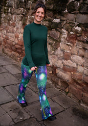 Tina Galaxy Print Full Leg Flare Leggings