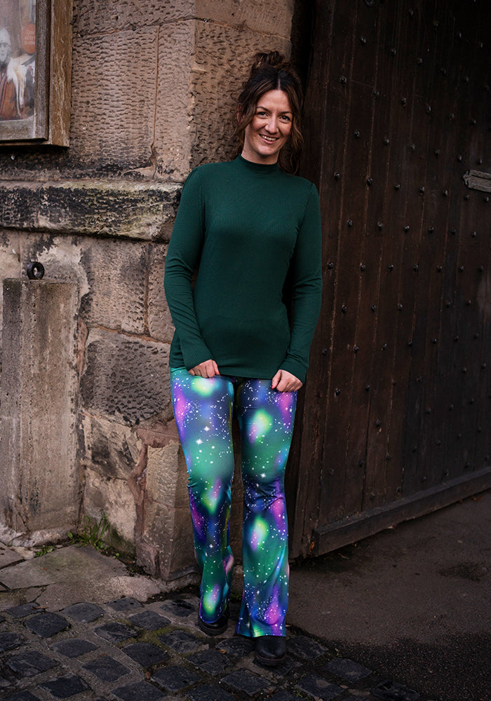 Tina Galaxy Print Full Leg Flare Leggings