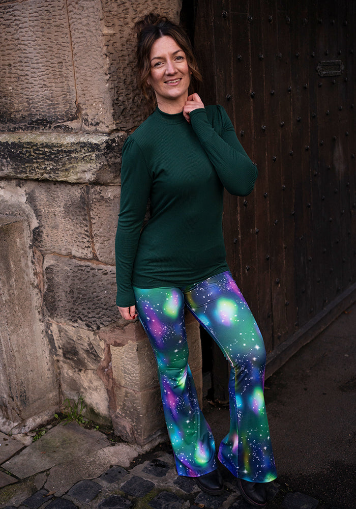 Tina Galaxy Print Full Leg Flare Leggings
