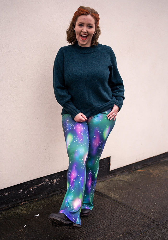 Tina Galaxy Print Full Leg Flare Leggings
