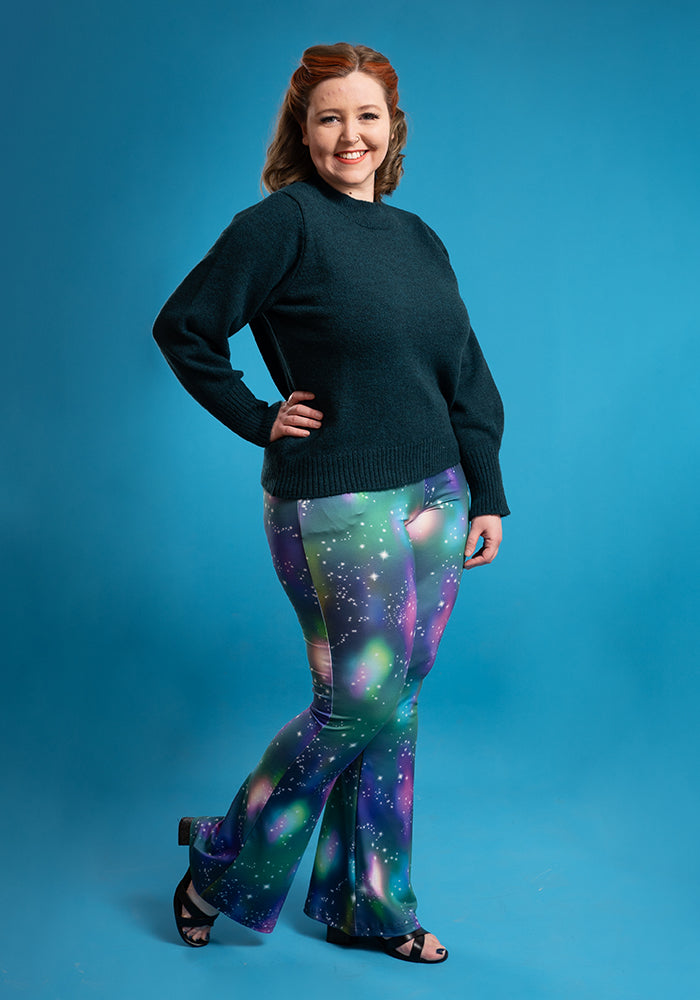 Tina Galaxy Print Full Leg Flare Leggings
