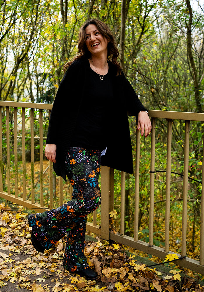 Tina Magical Moth Print Full Leg Flare Leggings