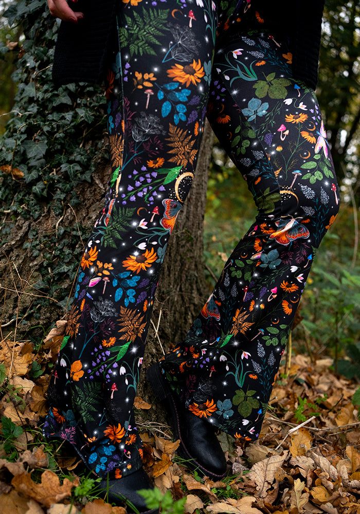 Tina Magical Moth Print Full Leg Flare Leggings
