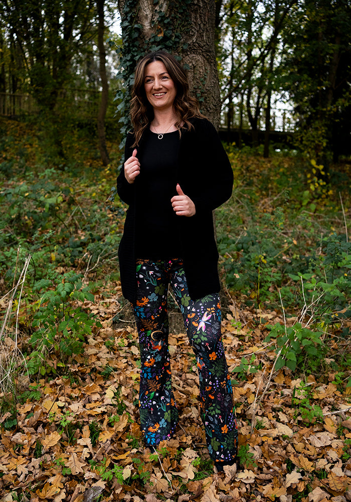Tina Magical Moth Print Full Leg Flare Leggings