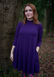 Nell Purple Turtle Neck Long Line Tunic
