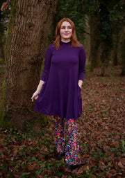 Nell Purple Turtle Neck Long Line Tunic